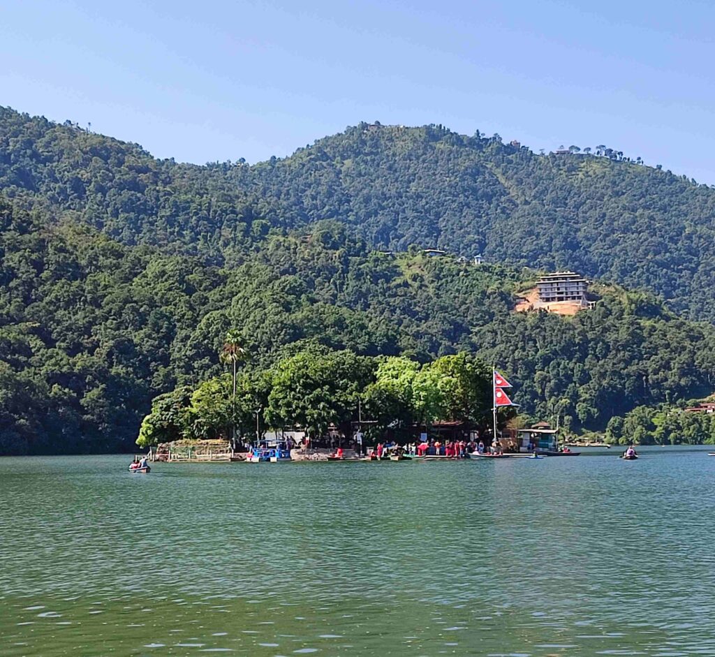 Island of Tal Barahi Temple Seen From Phewa Lake